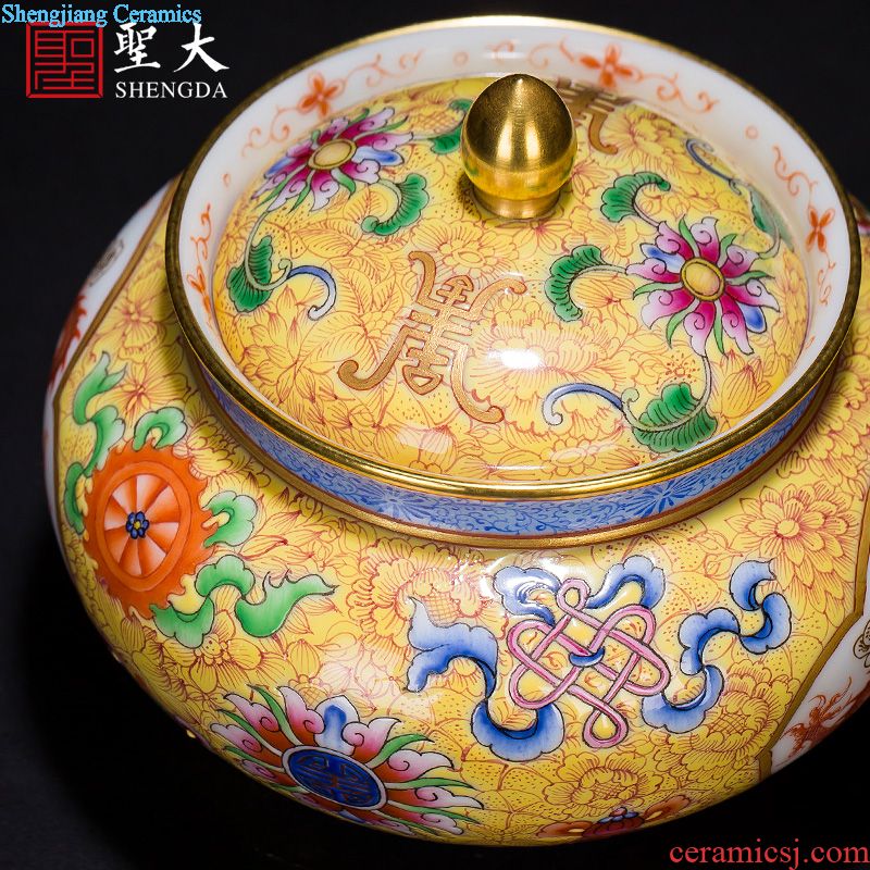 St office cup hand-painted ceramic famille rose Traditional figure 帯 cover handle tea cup all hand of jingdezhen tea service