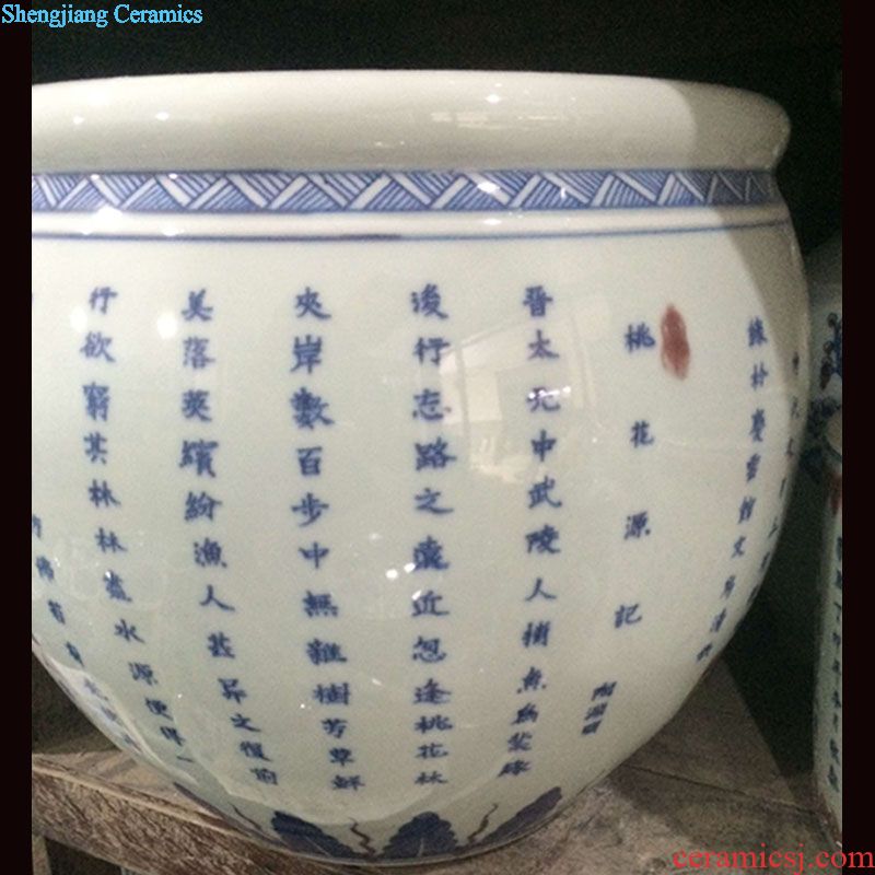 Jingdezhen porcelain put lotus flower blue-and-white porcelain vase the celestial sphere celestial 50 cm high decorative vase