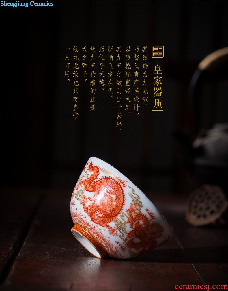 Kung fu tea ceramic masters cup hand-painted paint sample tea cup all hand jingdezhen blue and white porcelain cups tea sets