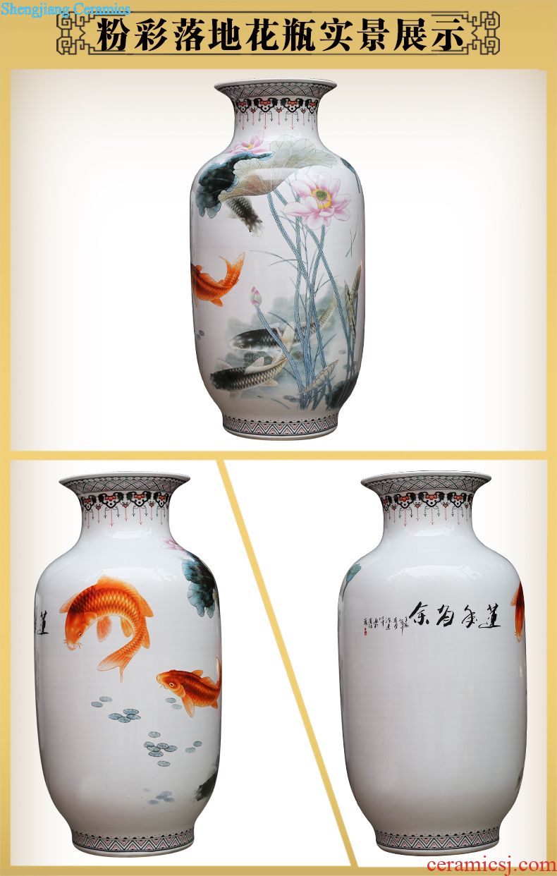 Sitting room adornment of jingdezhen ceramics enamel color TV ark receptacle furnishing articles Chinese modern large vase