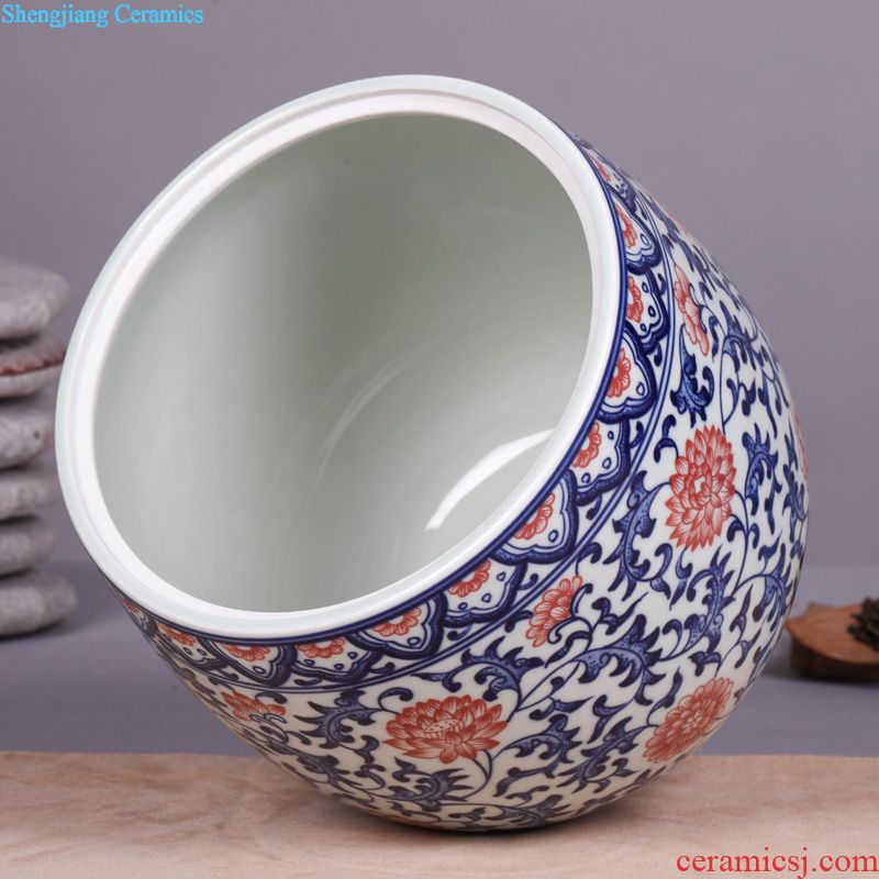 Jingdezhen ceramic POTS of tea pot, box seal storage tank of blue and white porcelain household storage POTS