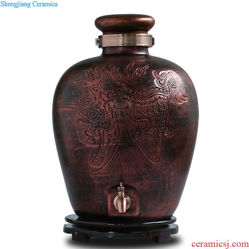 Jingdezhen ceramic jars 10 jins 20 jins 30 jins of bone China wine jar it seal pot with leading domestic