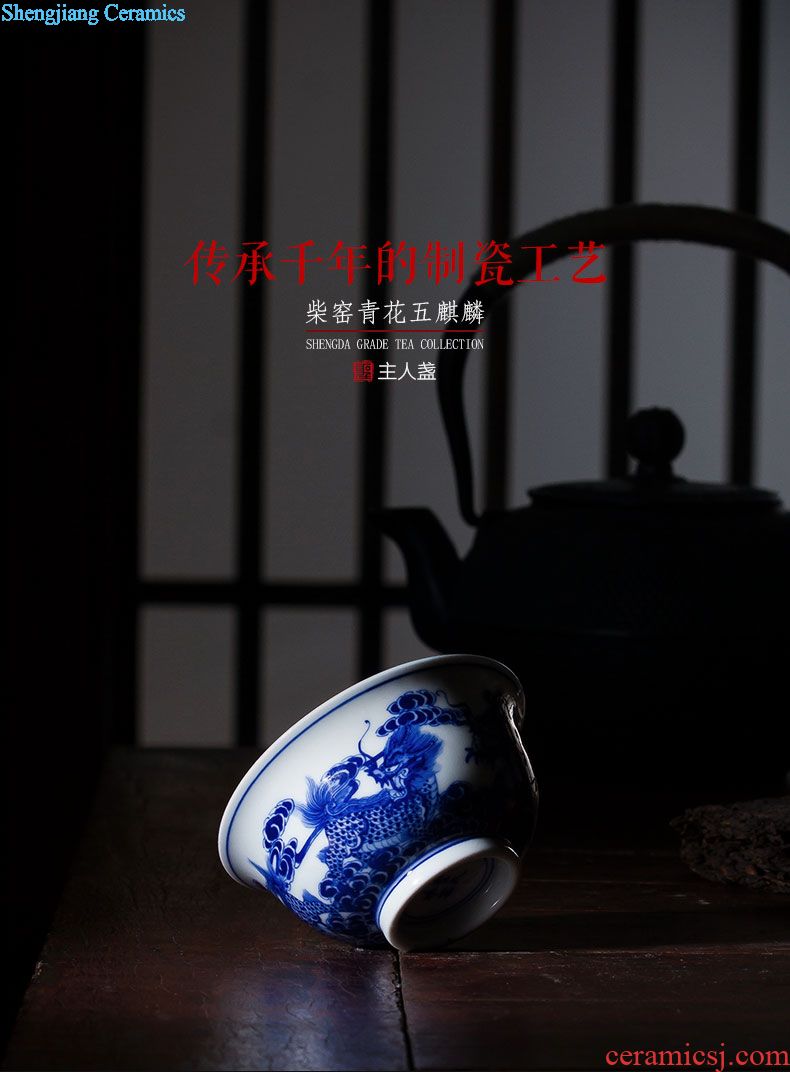 The big gold master kung fu tea cup hand-painted ceramic heart sutra heart cup all hand jingdezhen tea sample tea cup