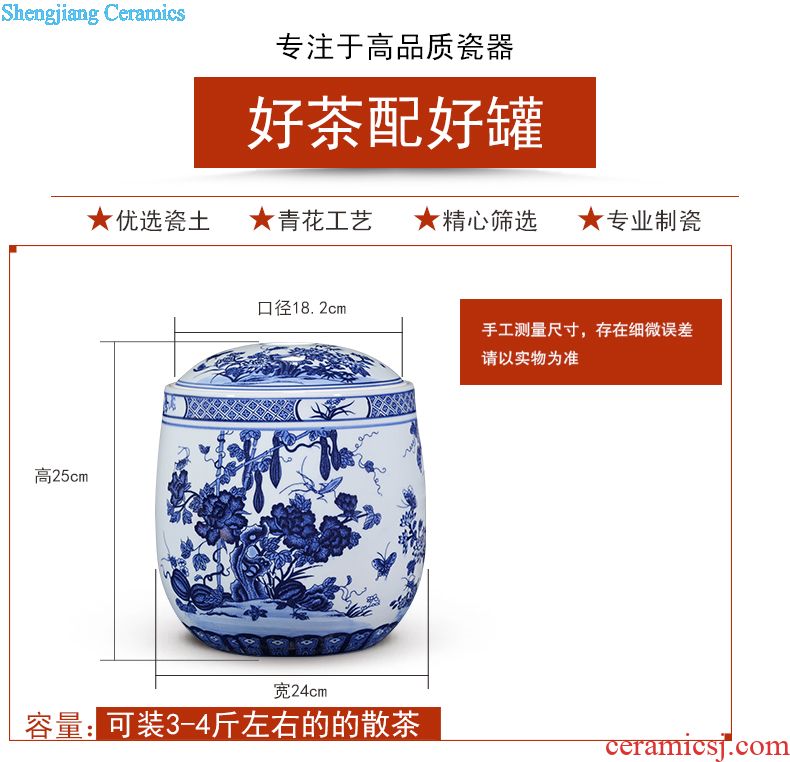 Jingdezhen ceramic contemporary and contracted sitting room place hand-painted manually restoring ancient ways of blue and white porcelain vase household decoration