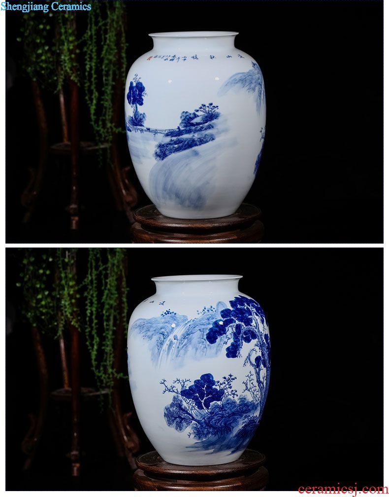 Jingdezhen ceramics with cover decoration storage tank meters large creative new Chinese style jar jar airtight jar of porcelain