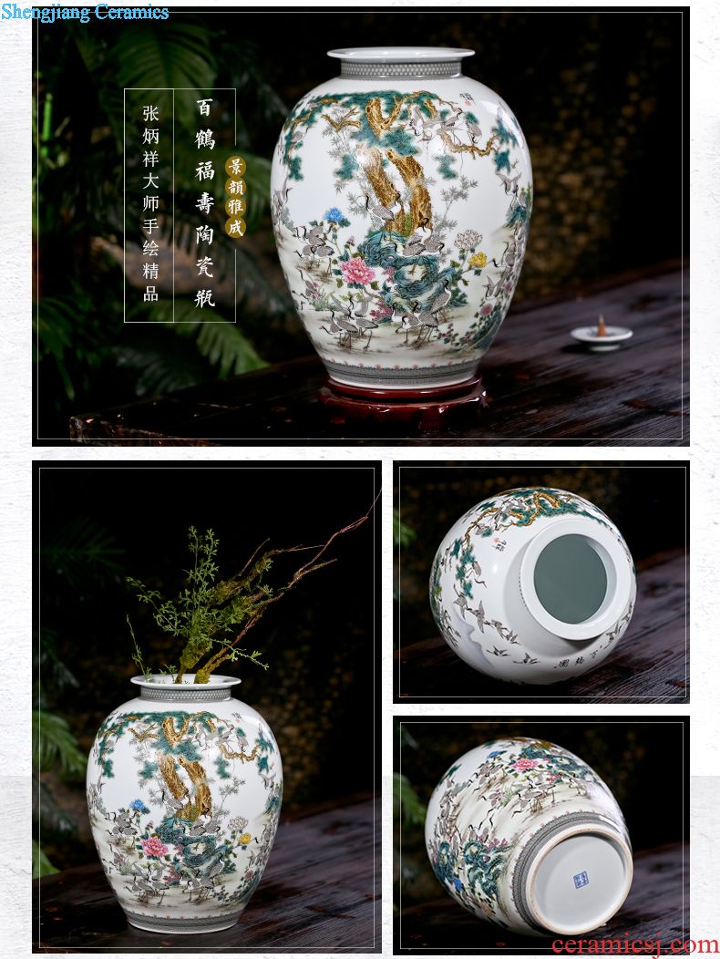 Jingdezhen ceramic hand-painted charactizing a new flower arrangement sitting room adornment of Chinese style household porcelain vase furnishing articles