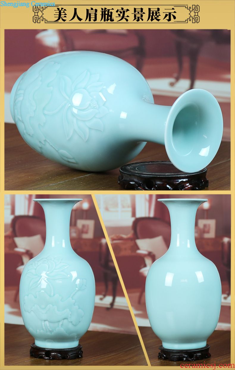Jingdezhen ceramics in the vase to open the slice archaize of blue and white vase contracted furnishing articles of modern home sitting room adornment
