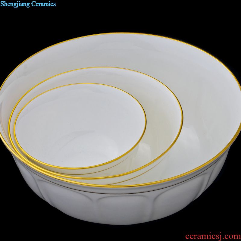 Far industry high-grade bone China tableware suit Jingdezhen porcelain bowl plate 82 head of european-style luxury gift set