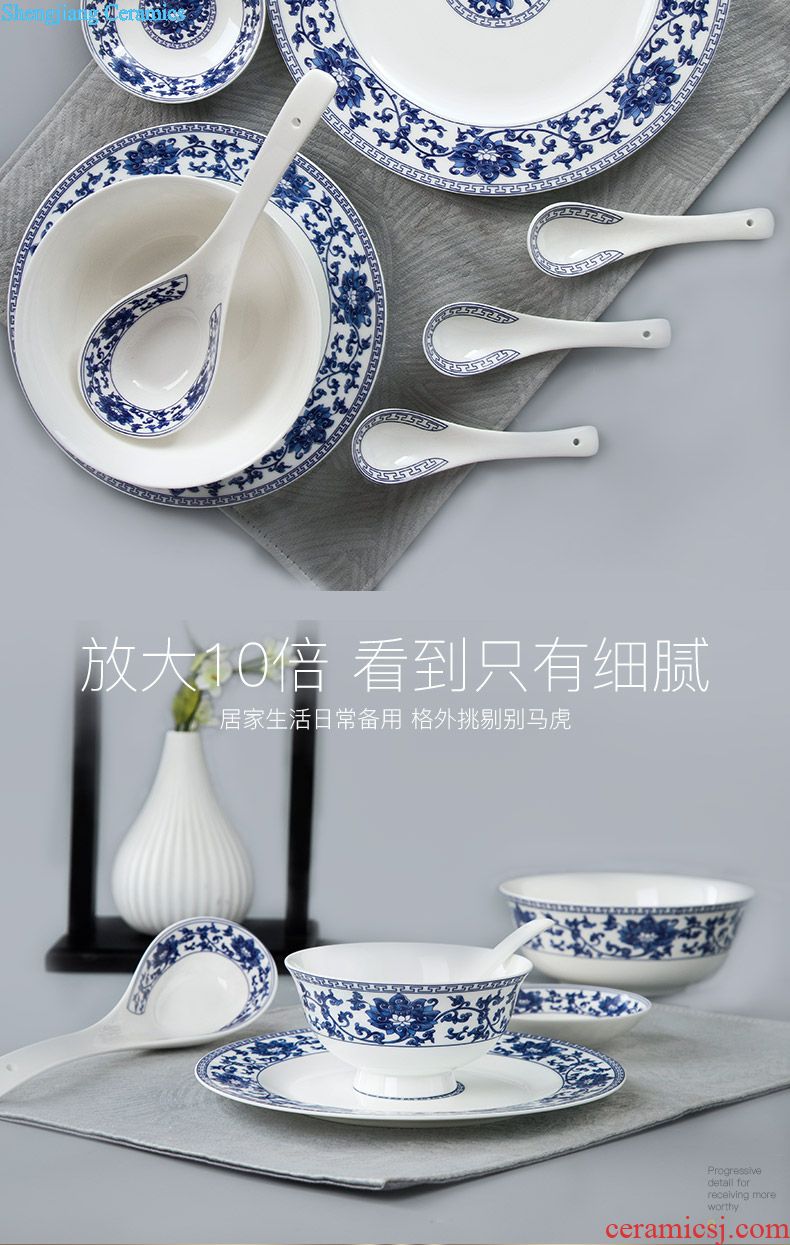 Jingdezhen ceramic tea set suit household of Chinese style large kung fu tea pot of a complete set of yellow longfeng tea tray