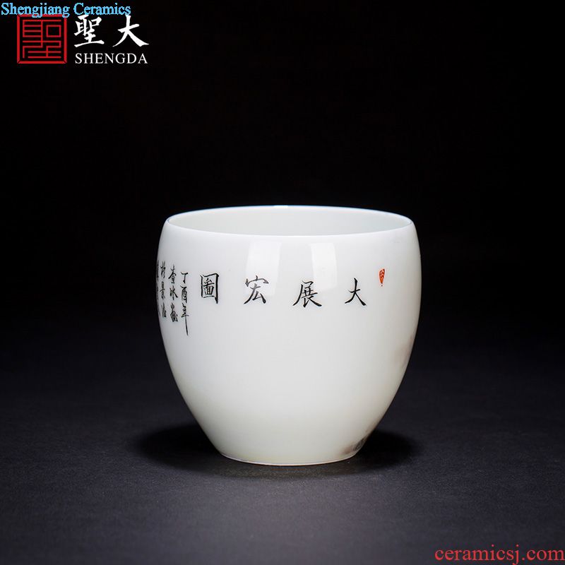 St the ceramic masters cup hand-painted heavy color ink features individual cup of jingdezhen blue water pure manual kung fu tea cups