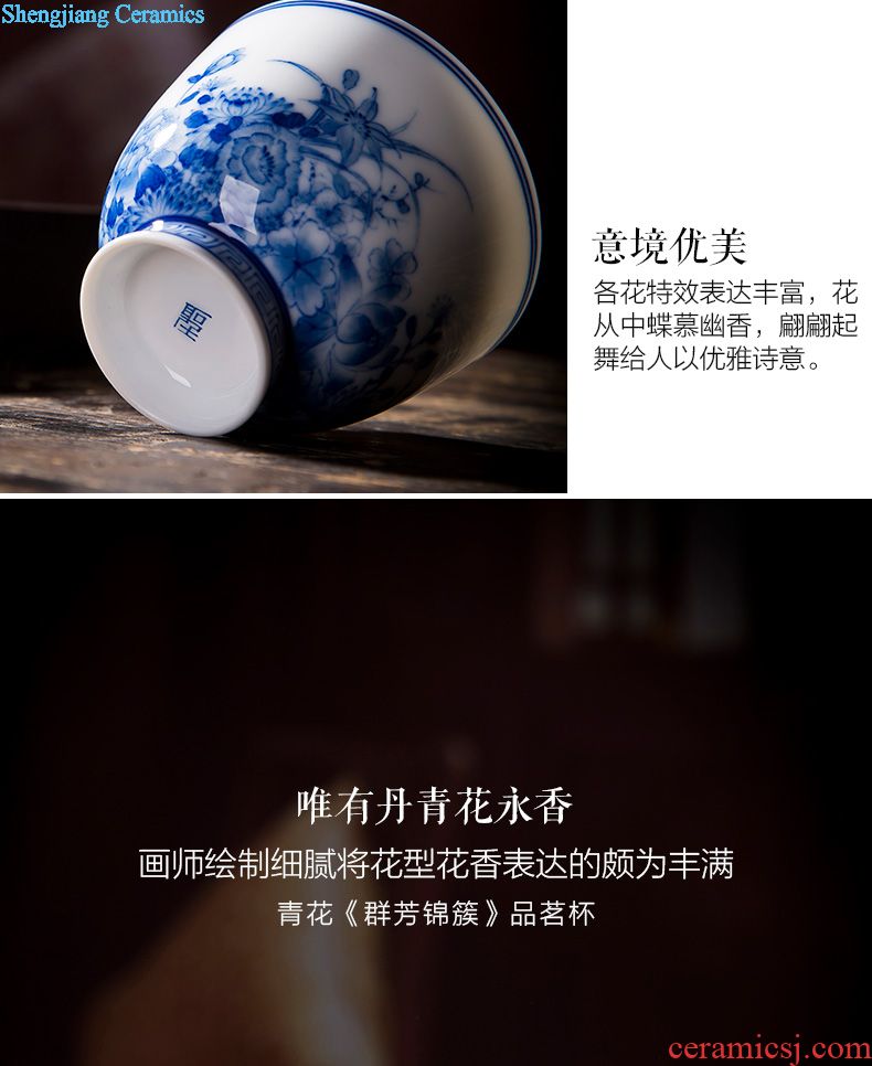 St the ceramic kung fu tea master cup hand-painted pastel sample tea cup all hand jingdezhen tea set gift in the year of dog