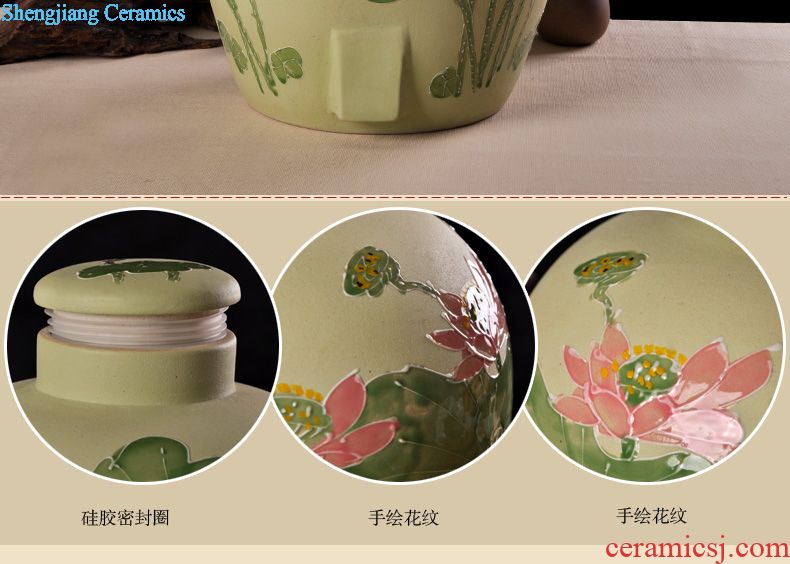 Jingdezhen ceramic bottle 1 catty storing wine collection seal pot liquor bottle can be a gift bottle of household hip flask