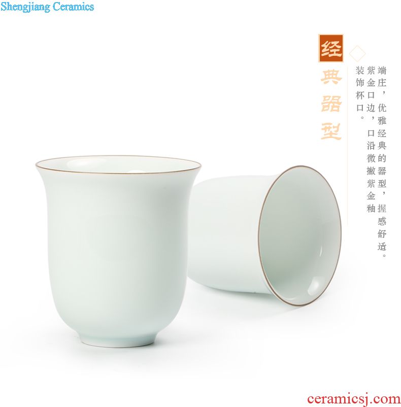 Three frequently metal glaze sample tea cup Jingdezhen ceramic kung fu tea set personal single cup size hand master cup