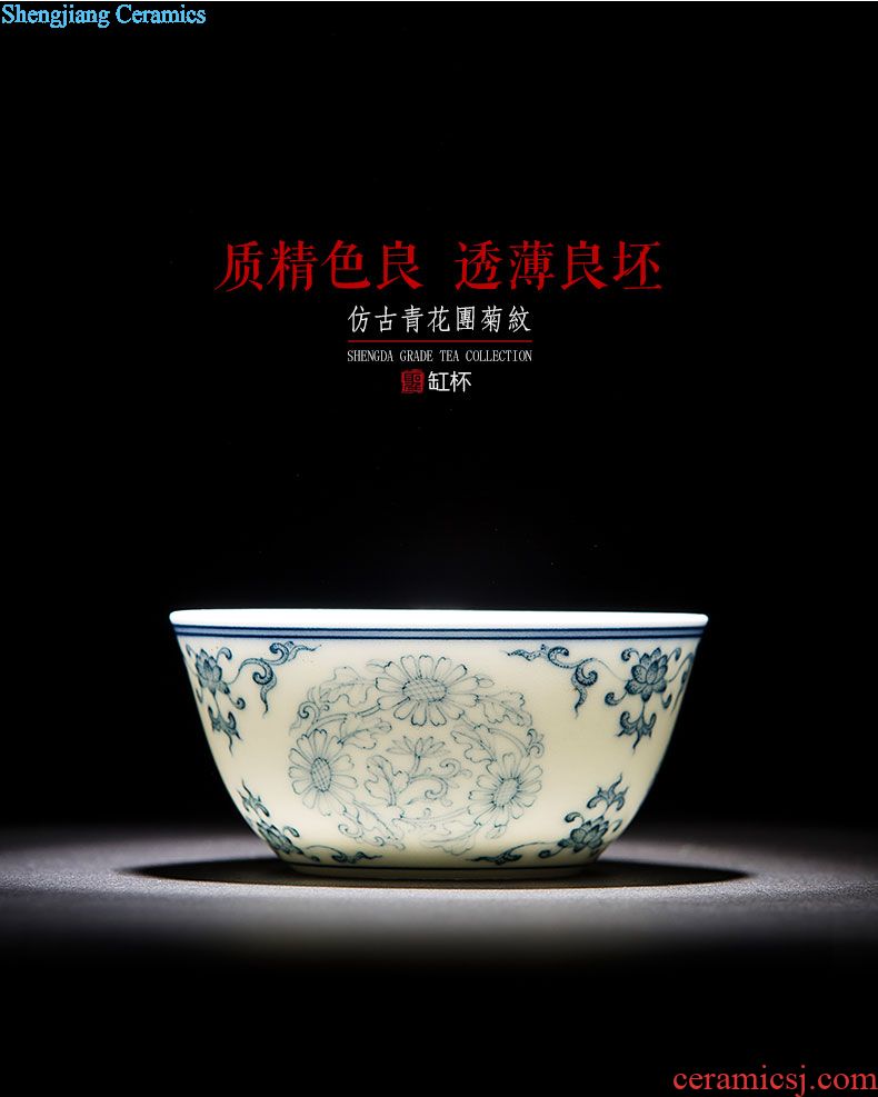 St the ceramic kung fu tea master cup hand-painted jingdezhen blue and white gourd landscape all hand sample tea cup tea sets
