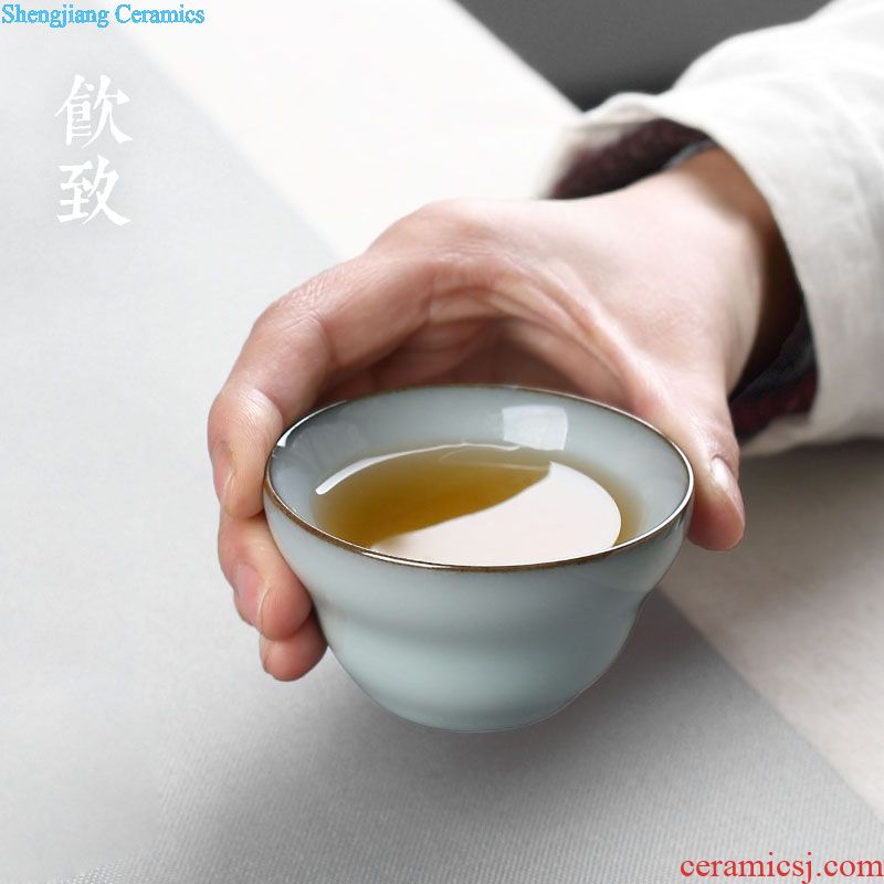 Drink to coarse pottery large personal ceramic tea cup with cover filter cup office home water cup suit