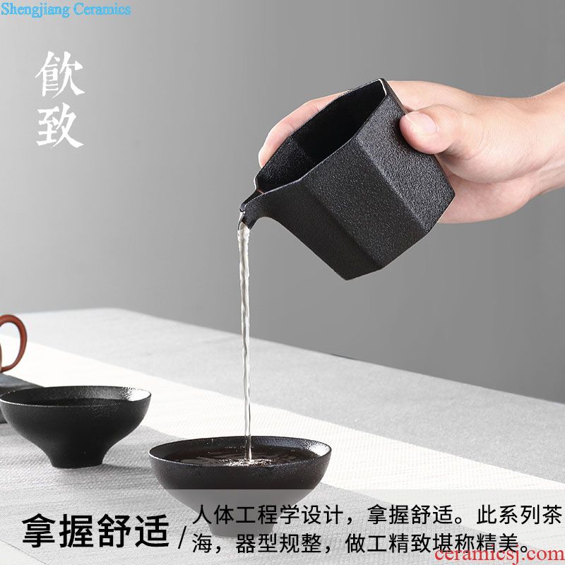 Drink tea to wash the ceramic large water jar kiln hand-painted tea cup washing household tea accessories gulp basin
