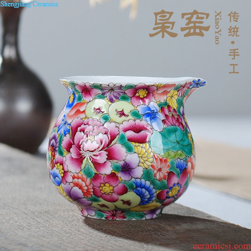 Jingdezhen ceramics by hand kung fu tea tea tea sea points Fair hand colored enamel cup tea accessories
