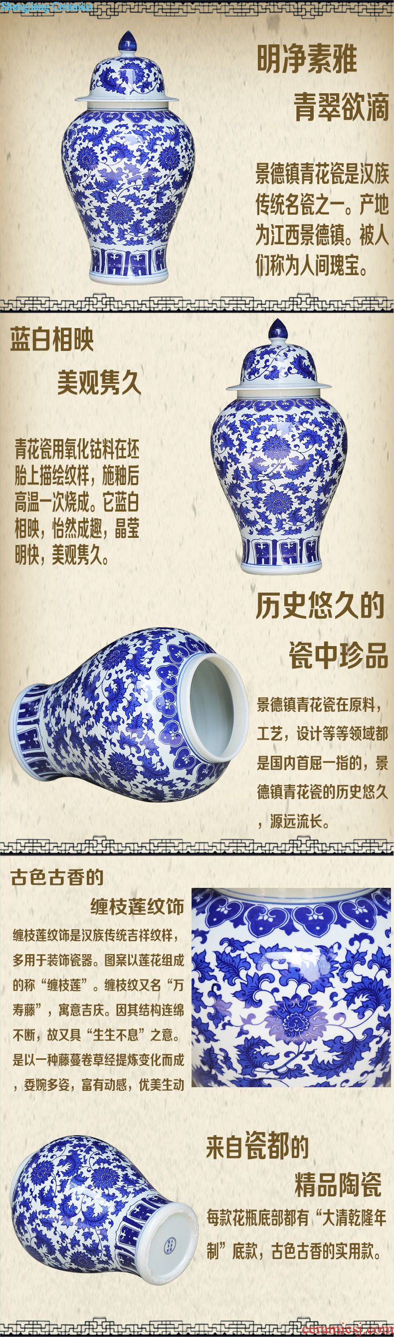 Blue and white porcelain of jingdezhen ceramics caddy ideas seal storage candy jar handicraft furnishing articles