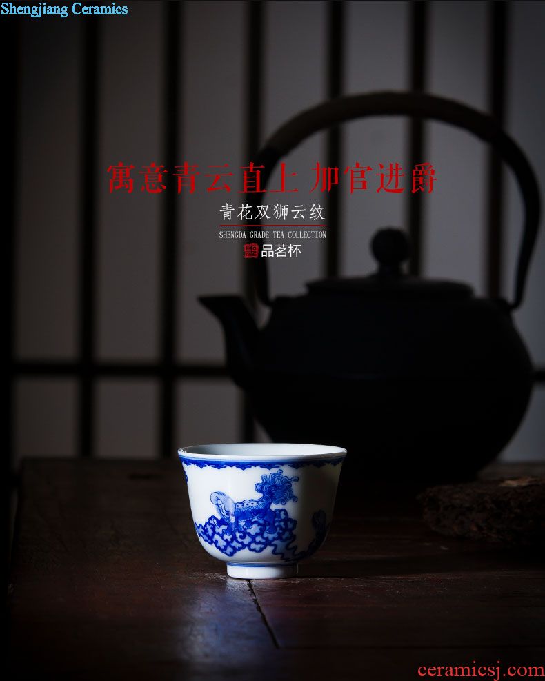 St large ceramic tureen teacups hand-painted new color landscape three cups of tea bowl full manual jingdezhen kung fu tea set