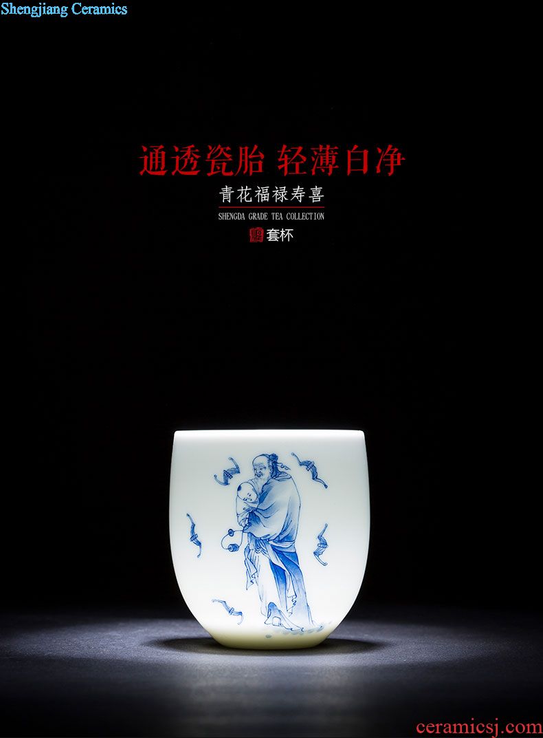 Holy big ceramic kung fu tea master cup new colour character maid hand-painted personal cup jingdezhen tea sample tea cup