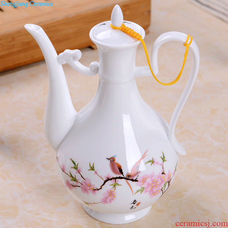 Jingdezhen ceramic household archaize earthenware bubble wine wine jar it 10 jins 20 jins hip flask bottles with tap