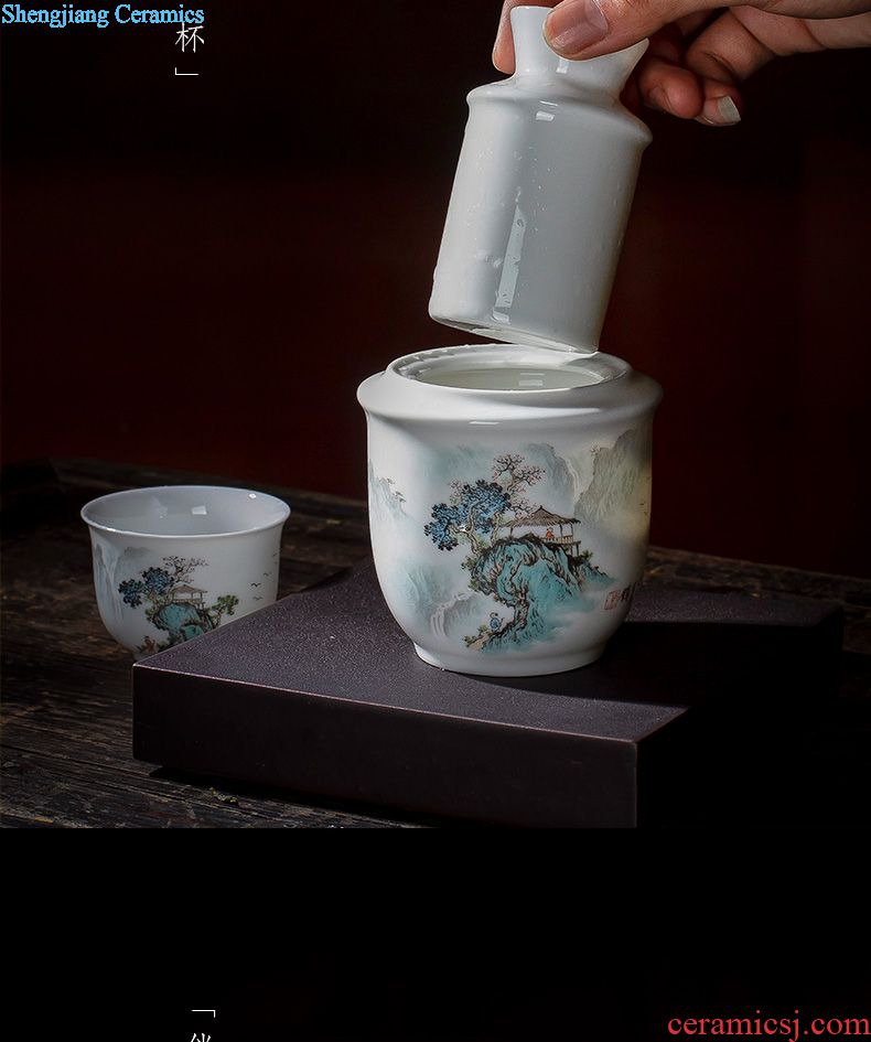 St the ceramic kung fu tea master cup hand-painted qunfang brocade cluster sample tea cup jingdezhen blue and white porcelain tea set single cup