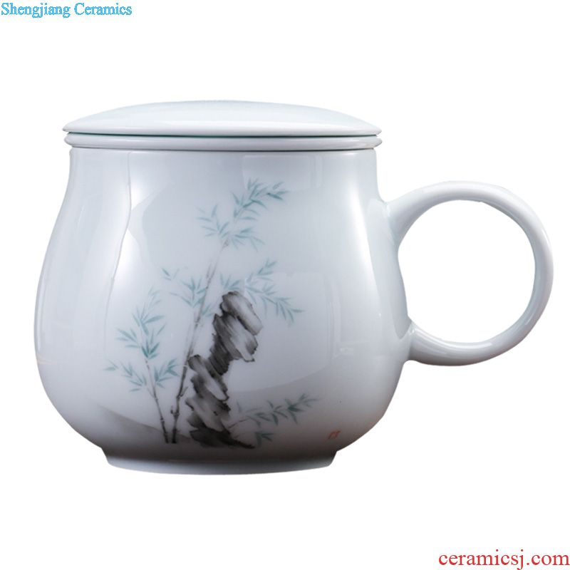 Ms ceramic vacuum cup tea cup of blue and white porcelain ceramic bladder male glass business gifts cups can be customized