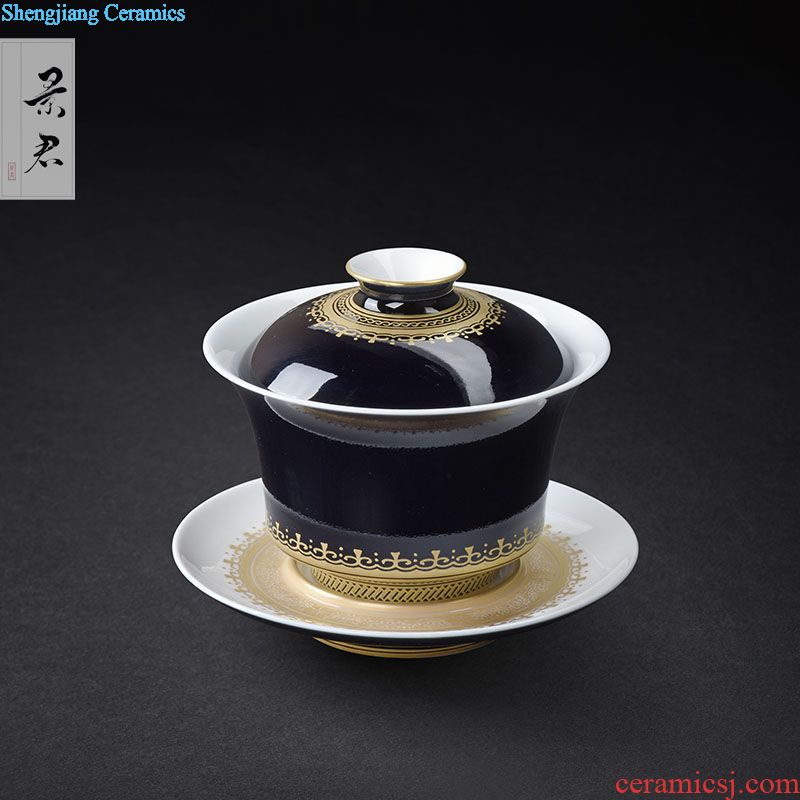 JingJun Jingdezhen ceramic master kung fu tea cup hand-painted porcelain lotus flower porcelain sample tea cup, small cup with