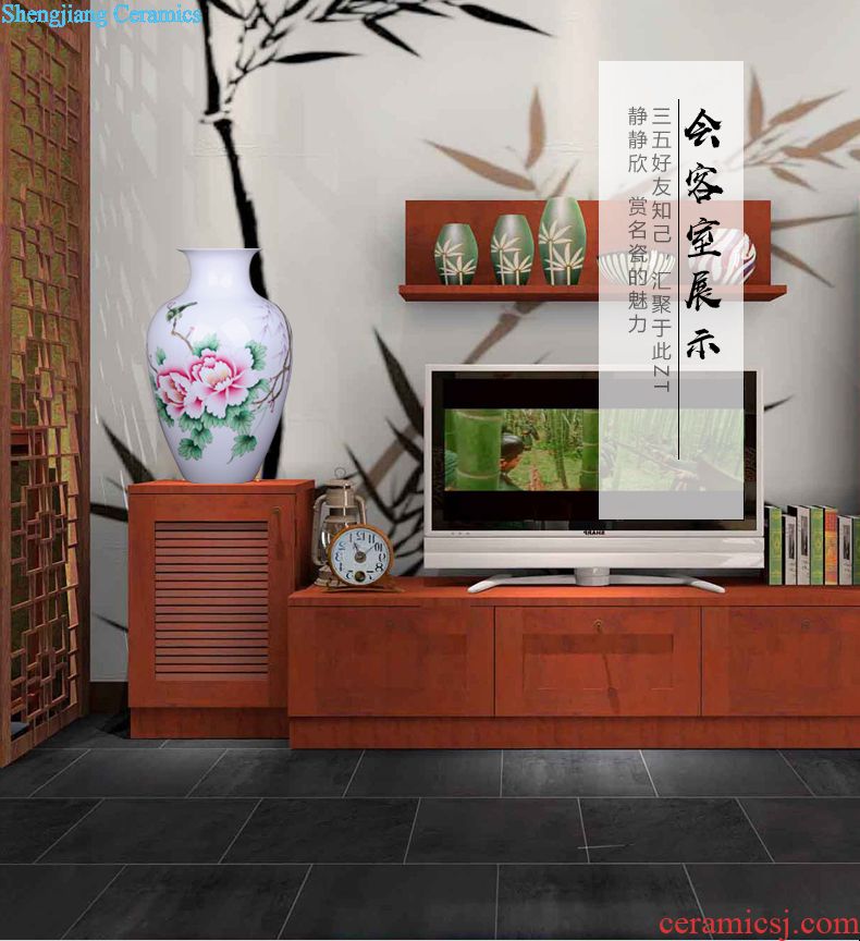 Jingdezhen ceramic hand-painted plum flower decoration vase furnishing articles of Chinese style living room TV cabinet process furnishings porcelain