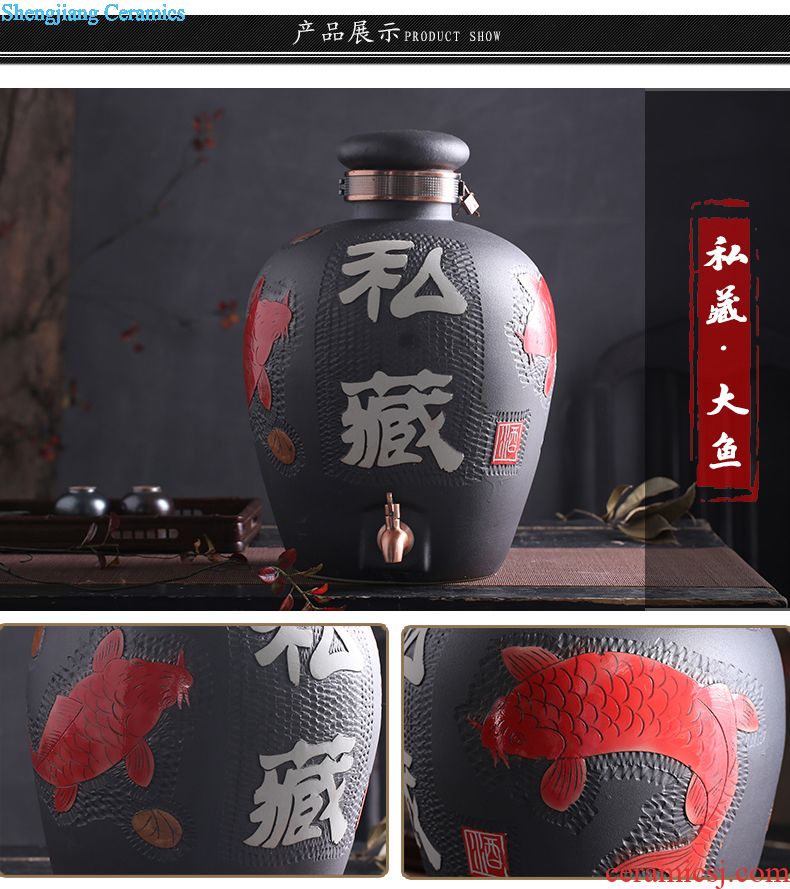 Jingdezhen ceramic jar empty wine bottle 1/2/3/5/10 catties small household hip bubble wine liquor bottle sealing