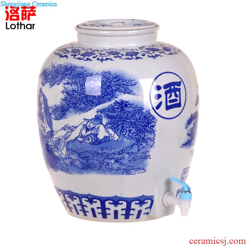 Jingdezhen ceramic sichuan pickles meat and eggs pickle jar cylinder storage water sealed jar jar airtight green food places