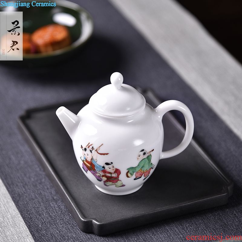 JingJun jingdezhen hand-painted ceramic teapot kung fu tea set single pot of tea set to filter the teapot