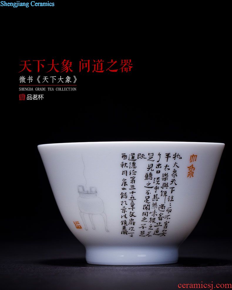 Holy big ceramic seiko archaize doucai green dragon grain cup master cup cup jingdezhen tea sample tea cup