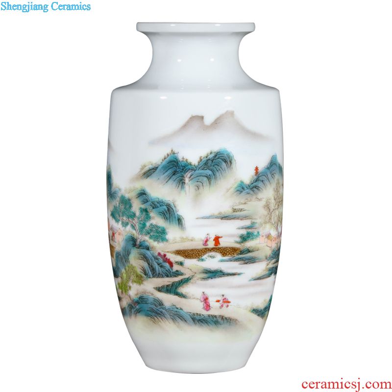 Jingdezhen ceramics vase hand-painted creative contemporary and contracted home sitting room floor furnishing articles handicraft ornament