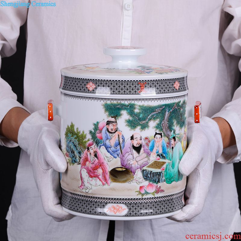 Jingdezhen ceramics vase modern archaize famille rose tea pot household act the role ofing is tasted handicraft furnishing articles in the living room
