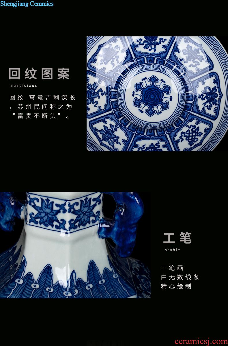 Jingdezhen ceramic antique blue and white porcelain vase new Chinese style household act the role ofing is tasted contemporary and contracted sitting room porch place