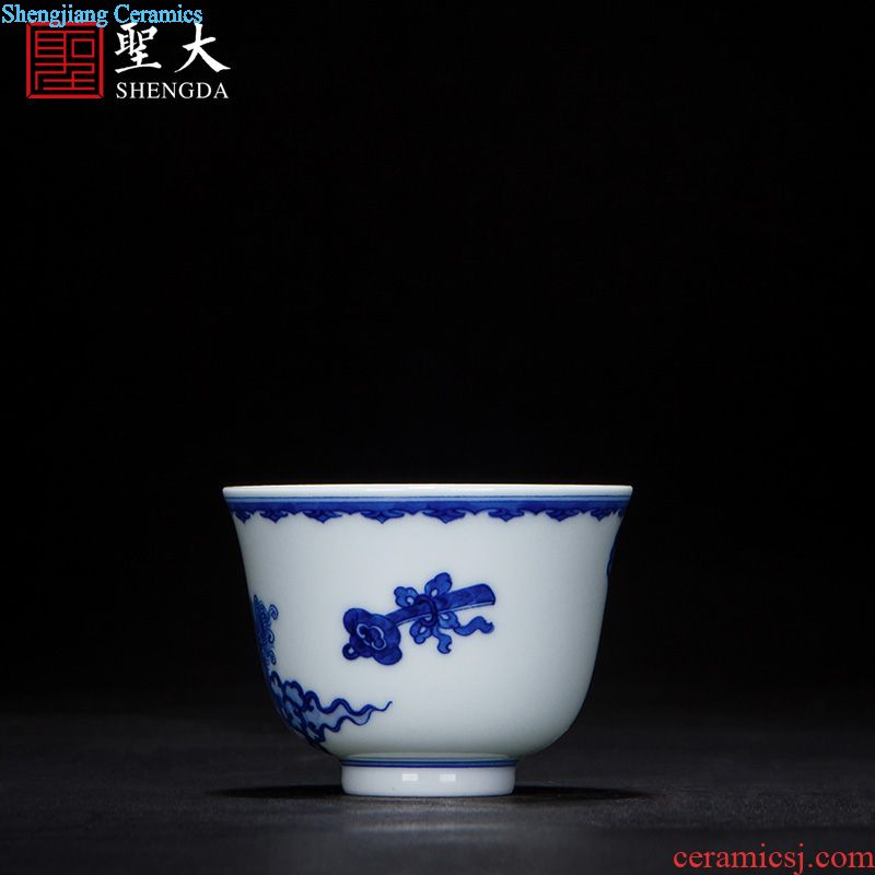 St large ceramic tureen teacups hand-painted new color landscape three cups of tea bowl full manual jingdezhen kung fu tea set