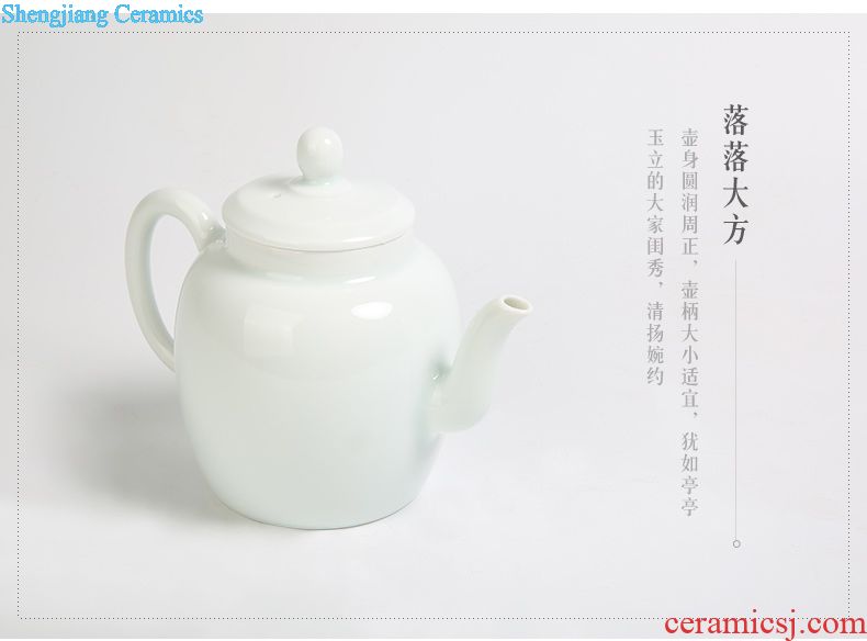 Three frequently hall your kiln kung fu tea set piece of jingdezhen ceramic teapot tea ceremony of a complete set of sample tea cup TZS173