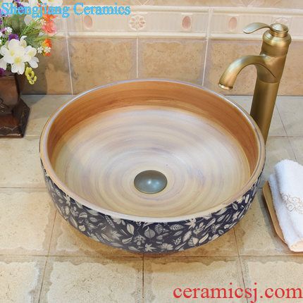 JingYuXuan jingdezhen ceramic lavatory basin art basin sink the stage basin ancient brown black lines