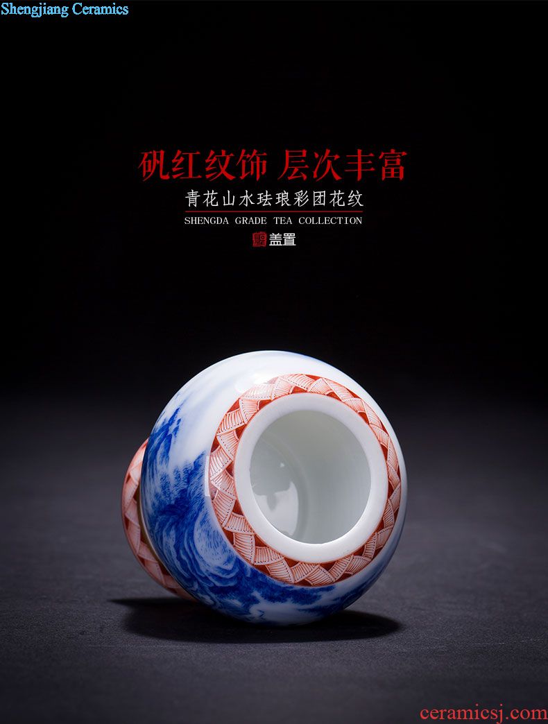 The big four supplies hand-painted ceramic colored enamel paint jin fu on the water jar in the sight of jingdezhen tea service parts