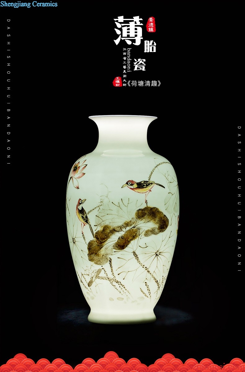 Famous master of jingdezhen ceramics hand-painted flower vase home sitting room porch TV ark adornment furnishing articles