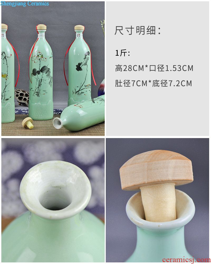 Jingdezhen ceramic jar jar high-grade tank cylinder barrel with leading 50-100 kg foam ceramic wine jars