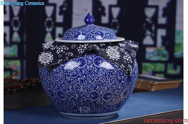 Jingdezhen ceramic new Chinese style interior vase sitting room hotel landing big vase furnishing articles home decoration