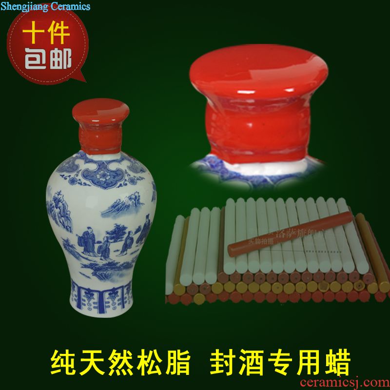 Jingdezhen 10 jins 20 jins ceramic jars 50 kg of archaize sharply it black glaze bottle wine bubble wine jar