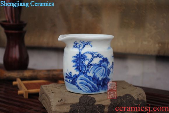 Owl kiln Jingdezhen high-grade hand-painted famille rose tea set ceramic kung fu tea set gift set Handmade porcelain