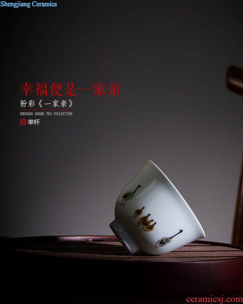 Clearance rule ceramic kung fu tea master cup hand-painted pastel radish cabbage cylinder cup jingdezhen tea cup