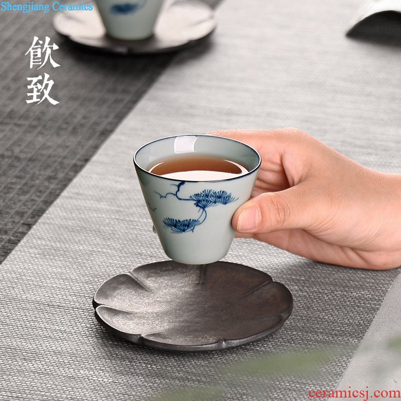 Drink to sweet white glaze contracted pot bearing bearing tea pot ceramic dry tea tray of kung fu tea tea accessories