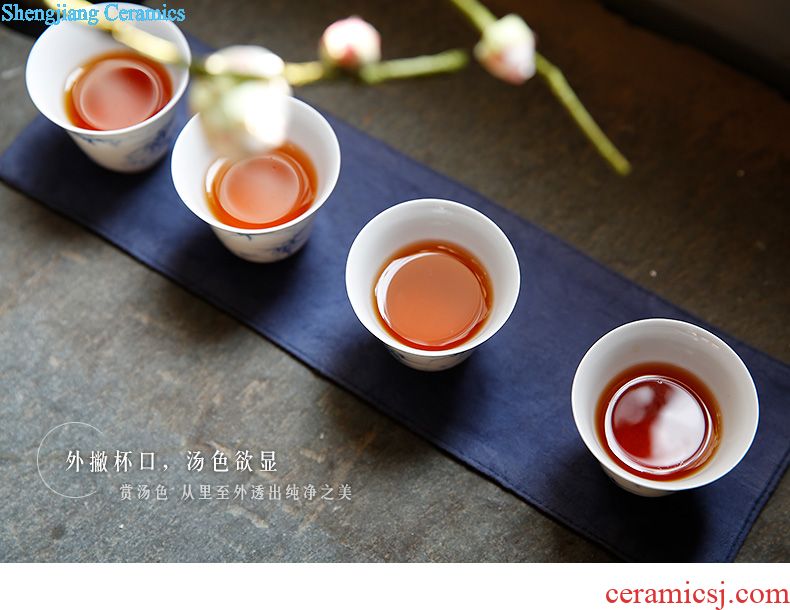 The three frequently your kiln kung fu tea cups Jingdezhen ceramic sample tea cup tea set personal master cup single cup S44004