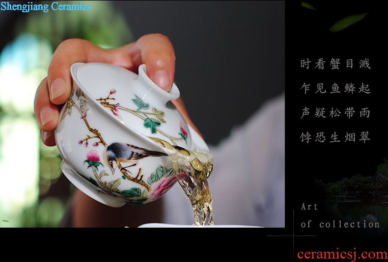 Jingdezhen ceramic kung fu tea masters cup cup single cup hand-painted colored enamel cups individual sample tea cup