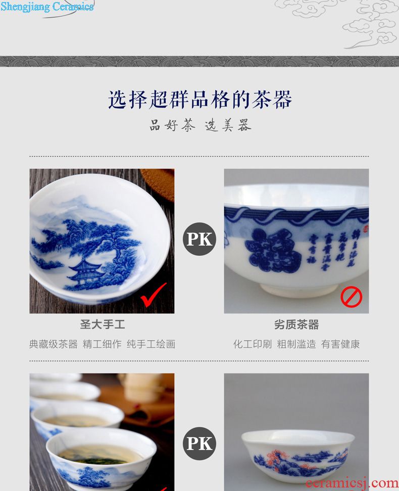 Holy big ceramic pot bearing new color landscape dry bubble tea tray hand-painted plate saucer all hand fittings of jingdezhen tea service